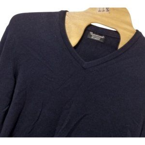 Hawick Knitwear‎ Men's Navy Lambs wool Long Sleeve Sweater Size XL